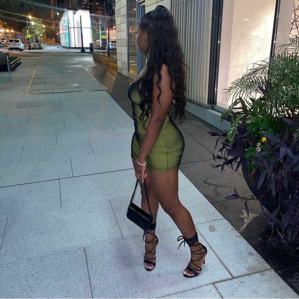 Green Mesh Mini dress
